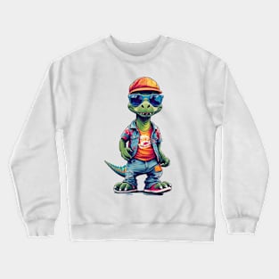 Funny Whimsical Dinosaur Crewneck Sweatshirt